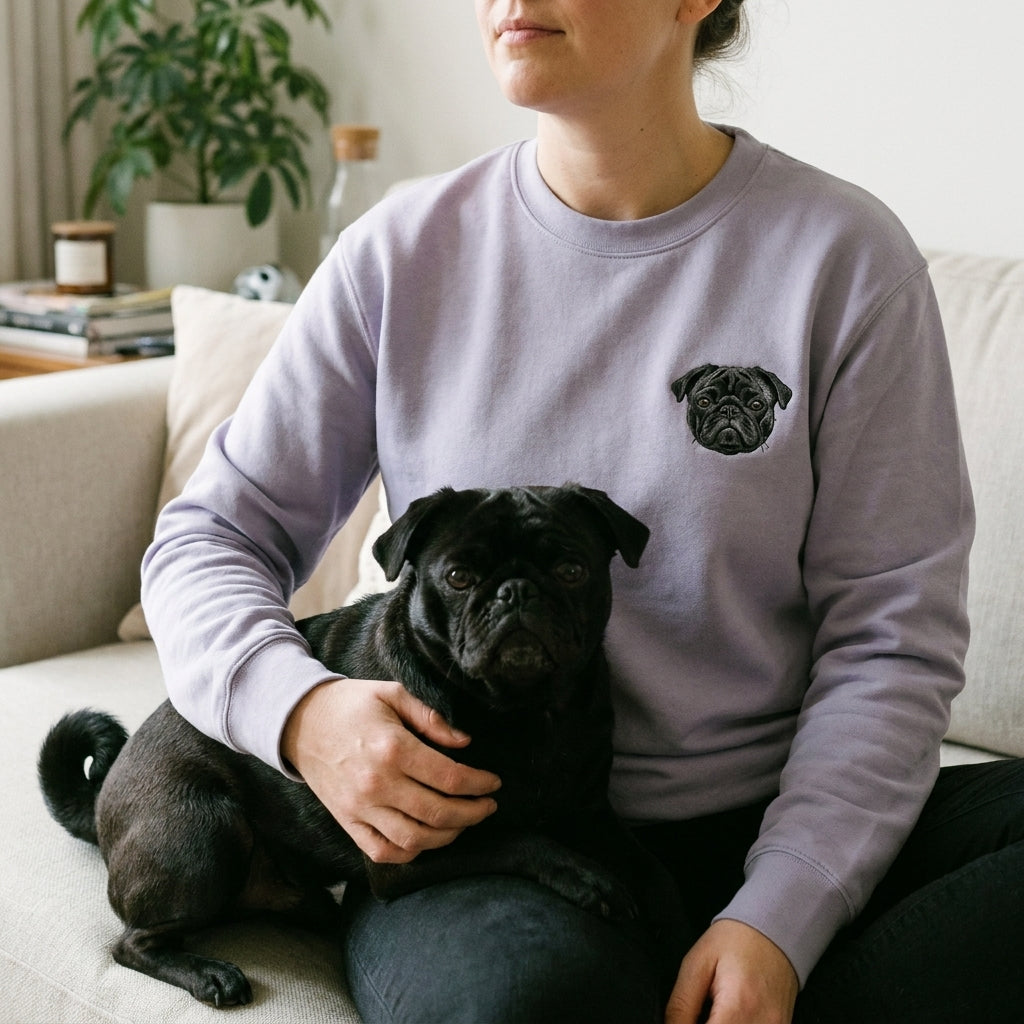 Custom Embroidered Pet Portrait Sweatshirt