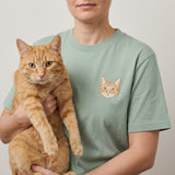 Custom Pet T-Shirt with Embroidered Portrait