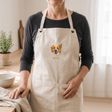 Embroidered Pet Portrait Canvas Apron