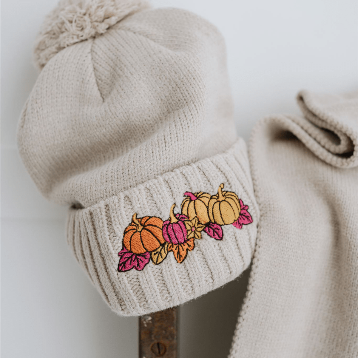 Autumn Custom Embroidered Pet Portrait Beanie & Scarf Set - Lucy and Lola Shop