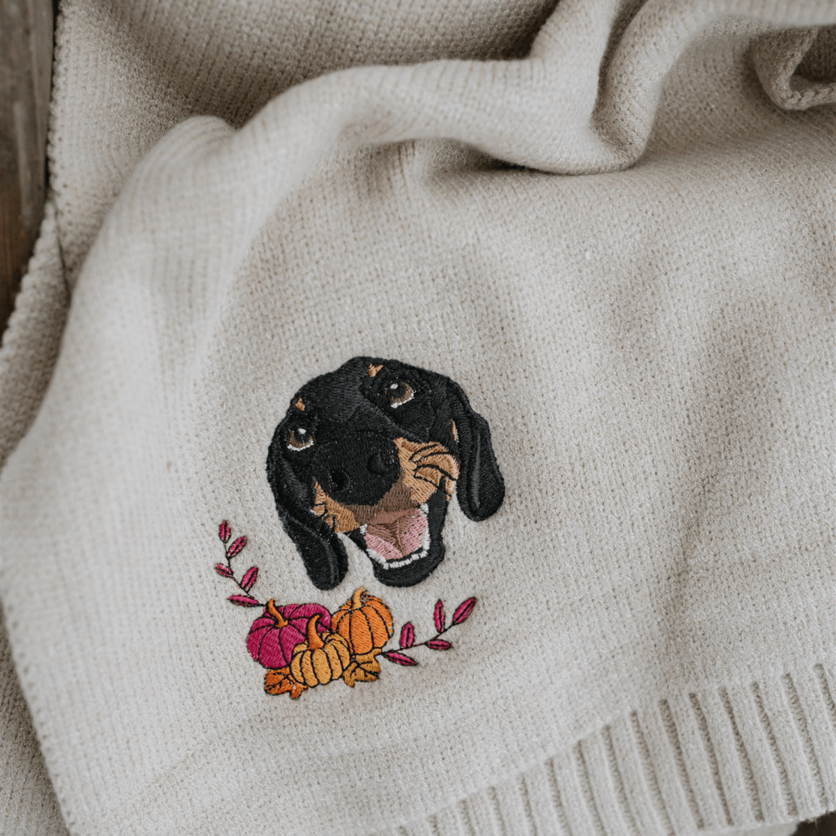 Autumn Custom Embroidered Pet Portrait Beanie & Scarf Set - Lucy and Lola Shop