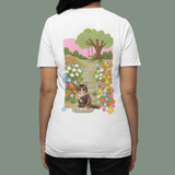 Flower Garden Custom Pet Portrait Organic T-Shirt