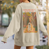 Printed Pet Portrait Autumn Walks Organic Sweatshirt