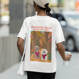 Printed Pet Portrait Autumn Walks Organic T-Shirt