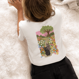 Flower Garden Custom Pet Portrait Organic T-Shirt
