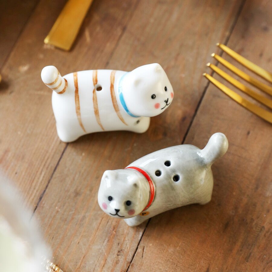 Ceramic Cat Salt and Pepper Shakers - Lucy and Lola Shop