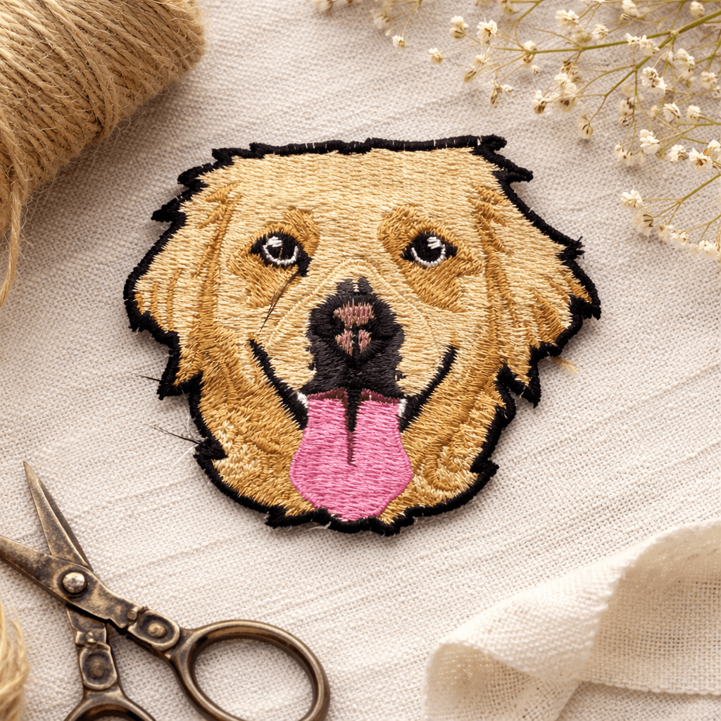 Custom Embroidered Pet Portrait Badge - Lucy and Lola Shop