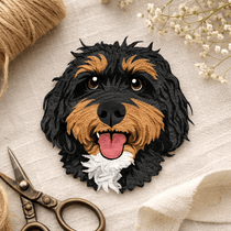 Custom Embroidered Pet Portrait Badge - Lucy and Lola Shop
