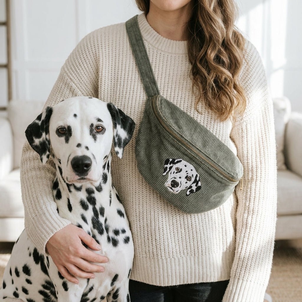 Custom Embroidered Pet Portrait Cord Cross Body Bag - Lucy and Lola Shop