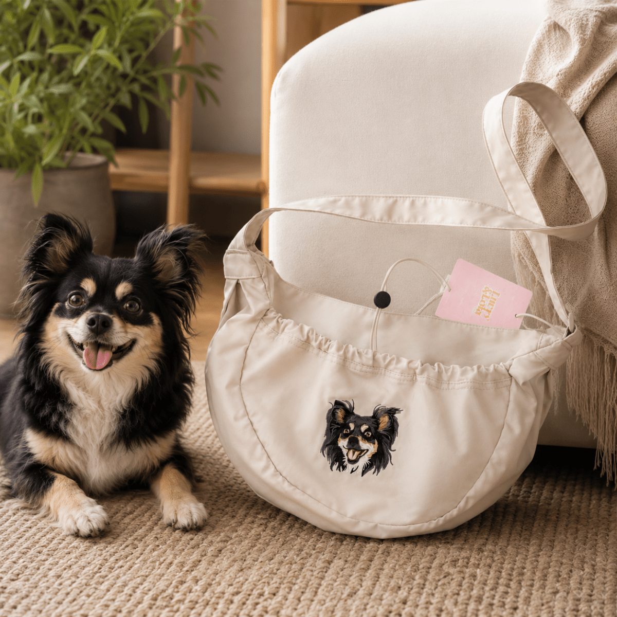 Custom Embroidered Pet Portrait Cross Body Bag - Lucy and Lola Shop