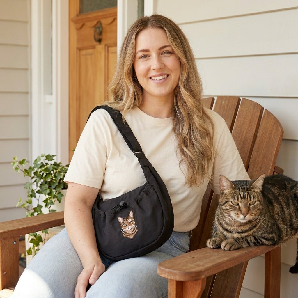 Custom Embroidered Pet Portrait Cross Body Bag - Lucy and Lola Shop