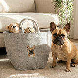 Custom Embroidered Pet Portrait Felt Toy Basket - Lucy and Lola Shop
