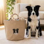 Custom Embroidered Pet Portrait Felt Toy Basket - Lucy and Lola Shop