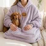 Custom Embroidered Pet Portrait Hooded Blanket - Lucy and Lola Shop