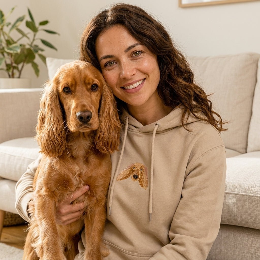 Custom Embroidered Pet Portrait Hoodie Sweatshirt - Lucy and Lola Shop
