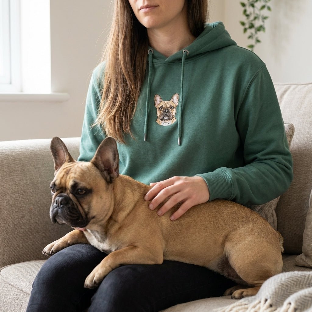Custom Embroidered Pet Portrait Hoodie Sweatshirt - Lucy and Lola Shop