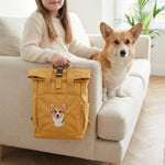 Custom Embroidered Pet Portrait Mini Rolltop Recycled Backpack - Lucy and Lola Shop