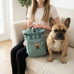 Custom Embroidered Pet Portrait Mini Rolltop Recycled Backpack - Lucy and Lola Shop