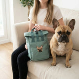 Custom Embroidered Pet Portrait Mini Rolltop Recycled Backpack - Lucy and Lola Shop