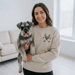 Custom Embroidered Pet Portrait Organic Cherry Sweatshirt - Lucy and Lola Shop