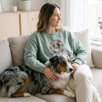 Custom Embroidered Pet Portrait Organic Cherry Sweatshirt - Lucy and Lola Shop