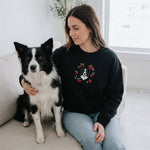 Custom Embroidered Pet Portrait Organic Cherry Sweatshirt - Lucy and Lola Shop