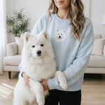 Custom Embroidered Pet Portrait Organic Crop Women's Sweatshirt - Lucy and Lola Shop