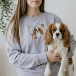 Custom Embroidered Pet Portrait Organic Strawberry Sweatshirt - Lucy and Lola Shop