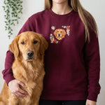 Custom Embroidered Pet Portrait Organic Strawberry Sweatshirt - Lucy and Lola Shop