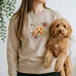 Custom Embroidered Pet Portrait Organic Strawberry Sweatshirt - Lucy and Lola Shop