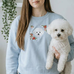 Custom Embroidered Pet Portrait Organic Strawberry Sweatshirt - Lucy and Lola Shop