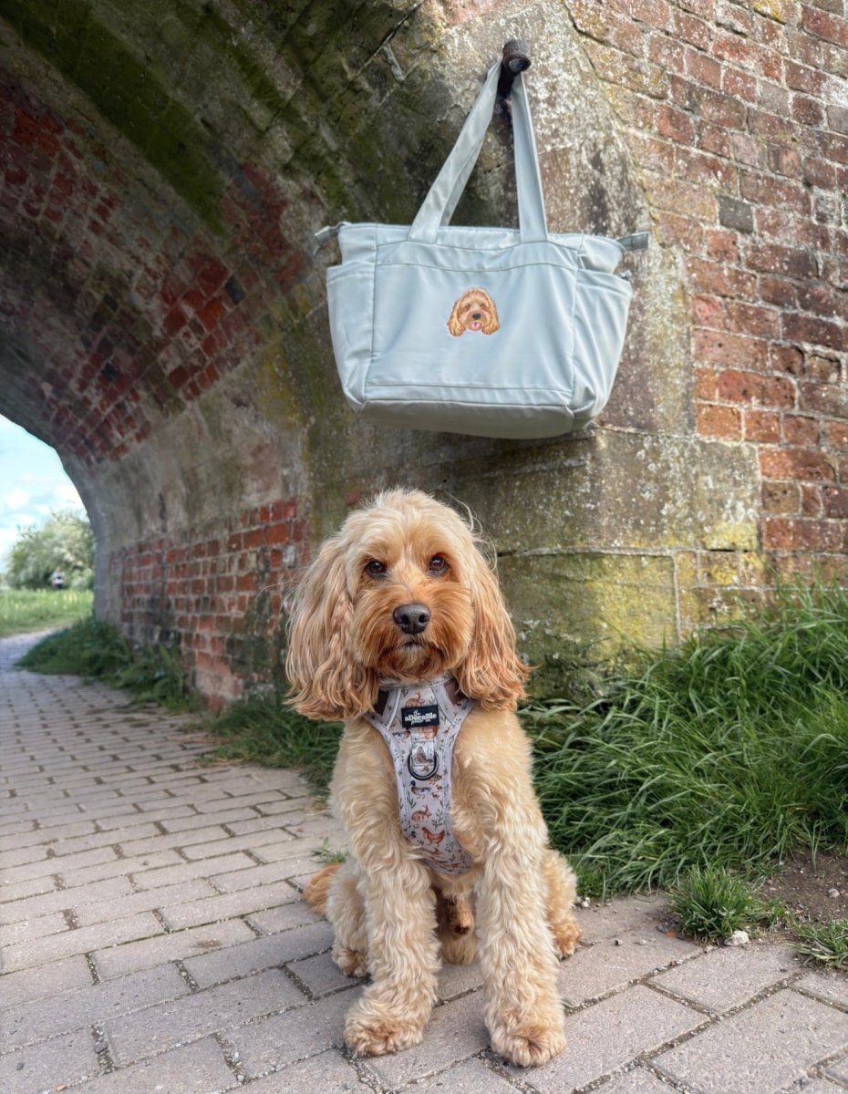 Custom Embroidered Pet Portrait Recycled Oversized Tote Bag - Lucy and Lola Shop