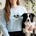 Custom Embroidered Pet Portrait Shells Organic Crop Sweatshirt - Lucy and Lola Shop