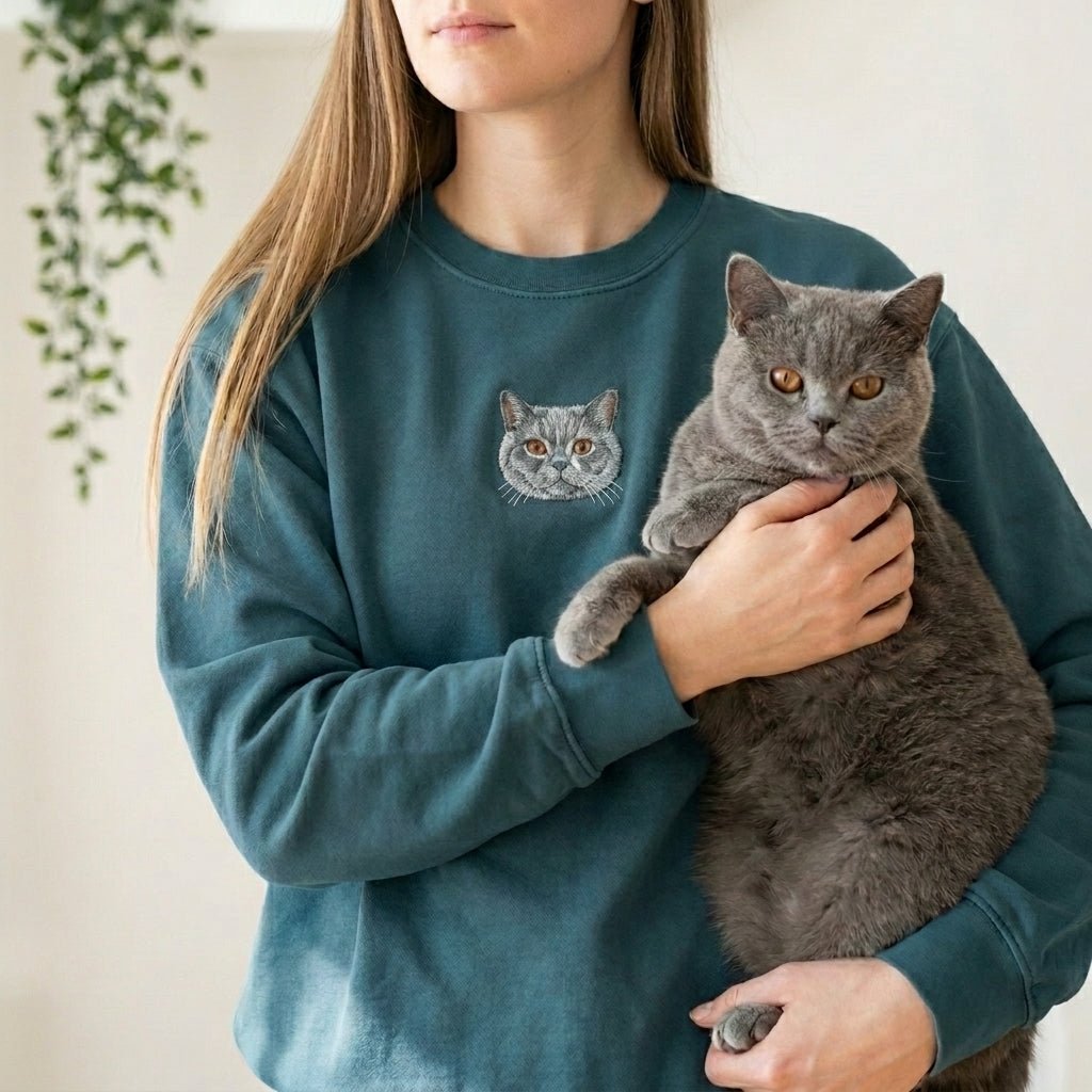 Custom Embroidered Pet Portrait Sweatshirt - Lucy and Lola Shop