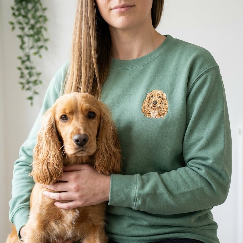 Custom Embroidered Pet Portrait Sweatshirt - Lucy and Lola Shop