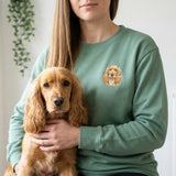 Custom Embroidered Pet Portrait Sweatshirt - Lucy and Lola Shop