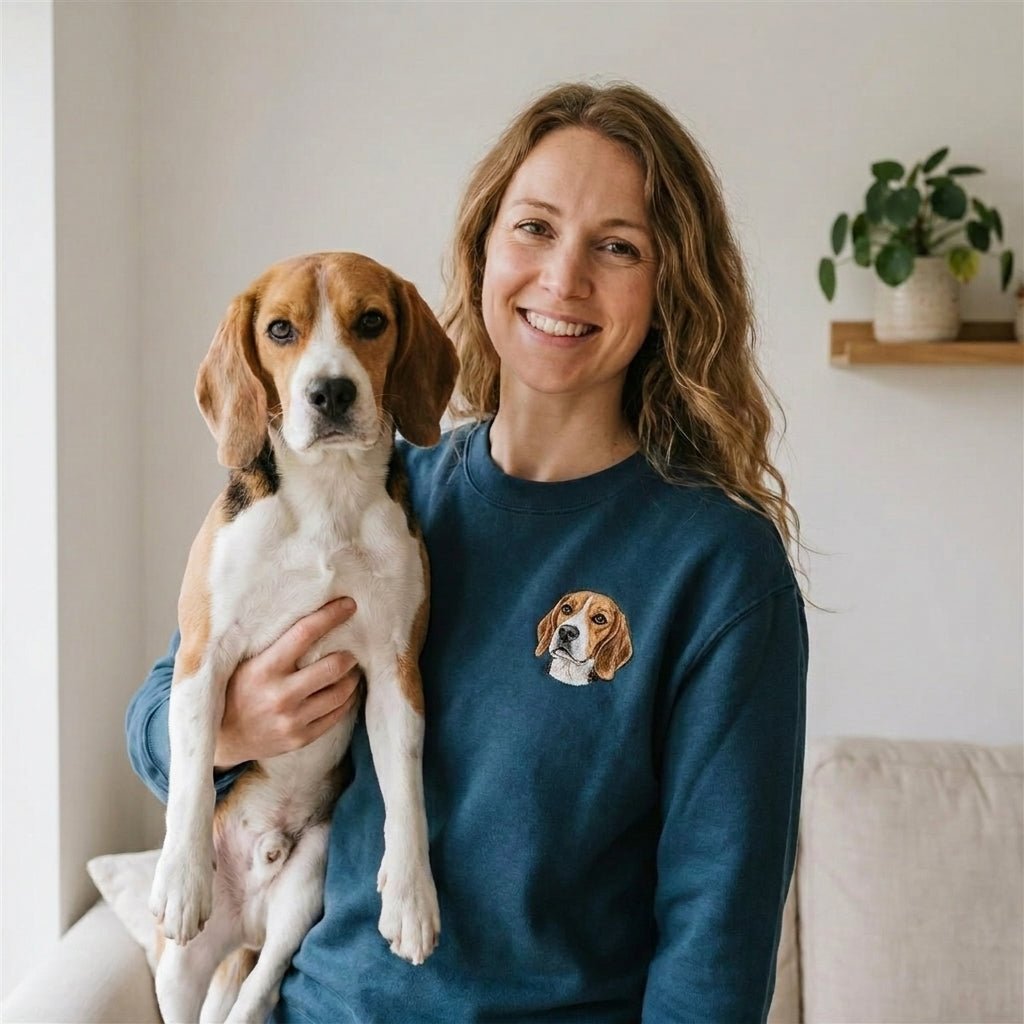 Custom Embroidered Pet Portrait Sweatshirt - Lucy and Lola Shop
