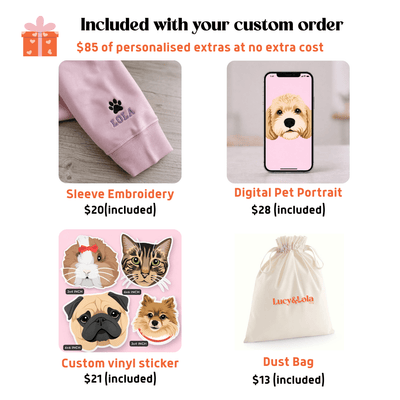 Custom Embroidered Pet Portrait Sweatshirt view 2