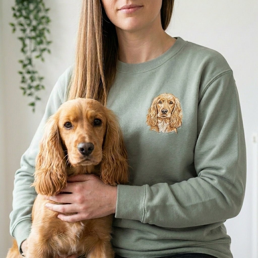 Custom Embroidered Pet Portrait Sweatshirt - Lucy and Lola Shop