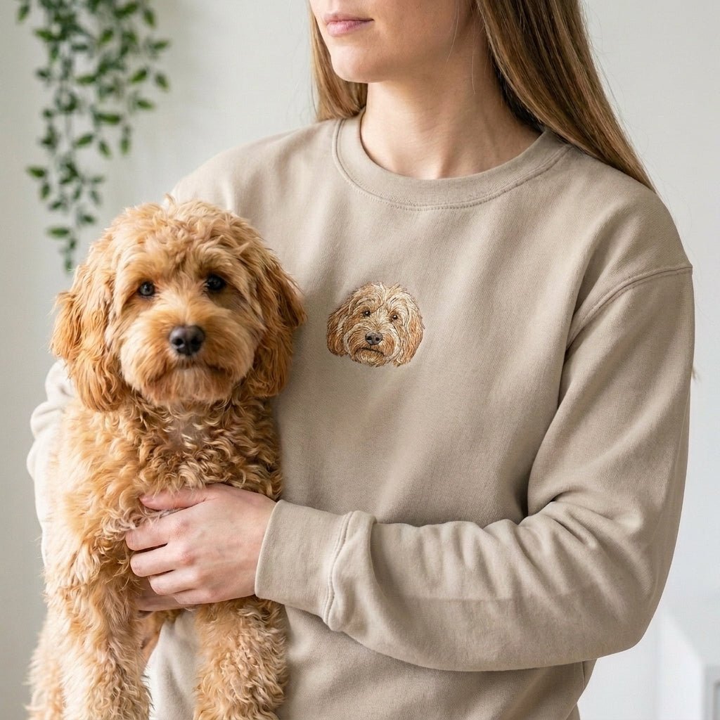Custom Embroidered Pet Portrait Sweatshirt - Lucy and Lola Shop