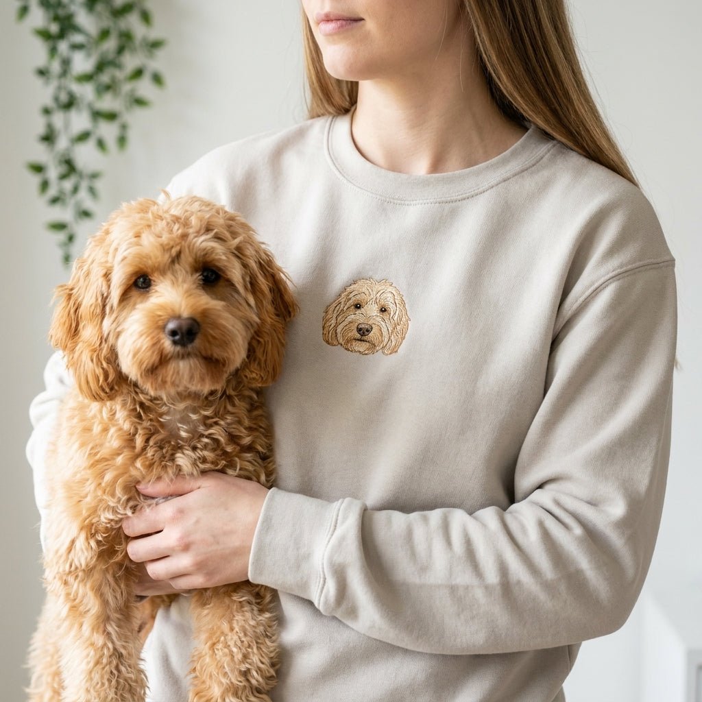 Custom Embroidered Pet Portrait Sweatshirt - Lucy and Lola Shop