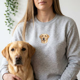 Custom Embroidered Pet Portrait Sweatshirt - Lucy and Lola Shop