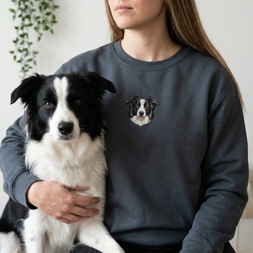 Custom Embroidered Pet Portrait Sweatshirt - Lucy and Lola Shop