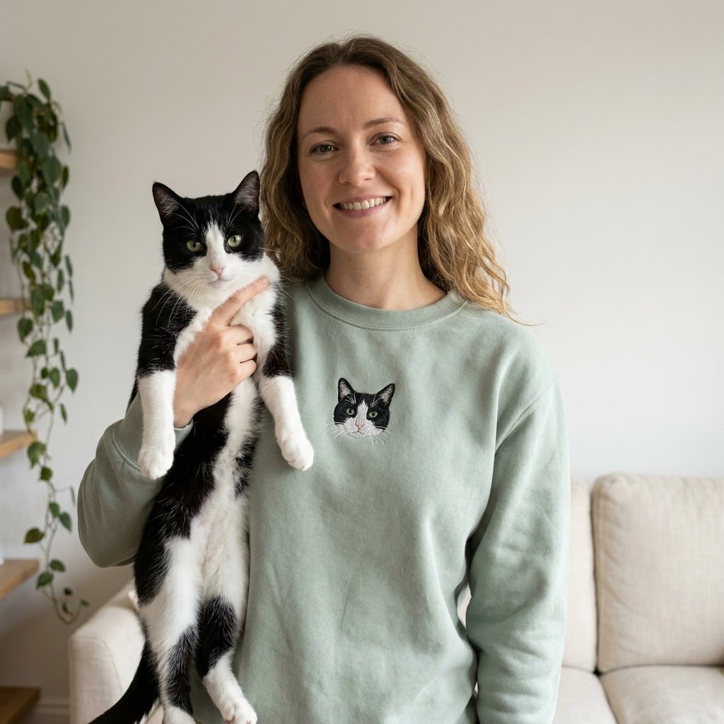 Custom Embroidered Pet Portrait Sweatshirt - Lucy and Lola Shop
