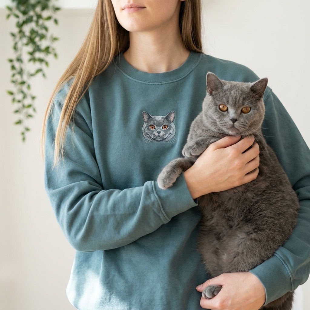 Custom Embroidered Pet Portrait Sweatshirt - Lucy and Lola Shop