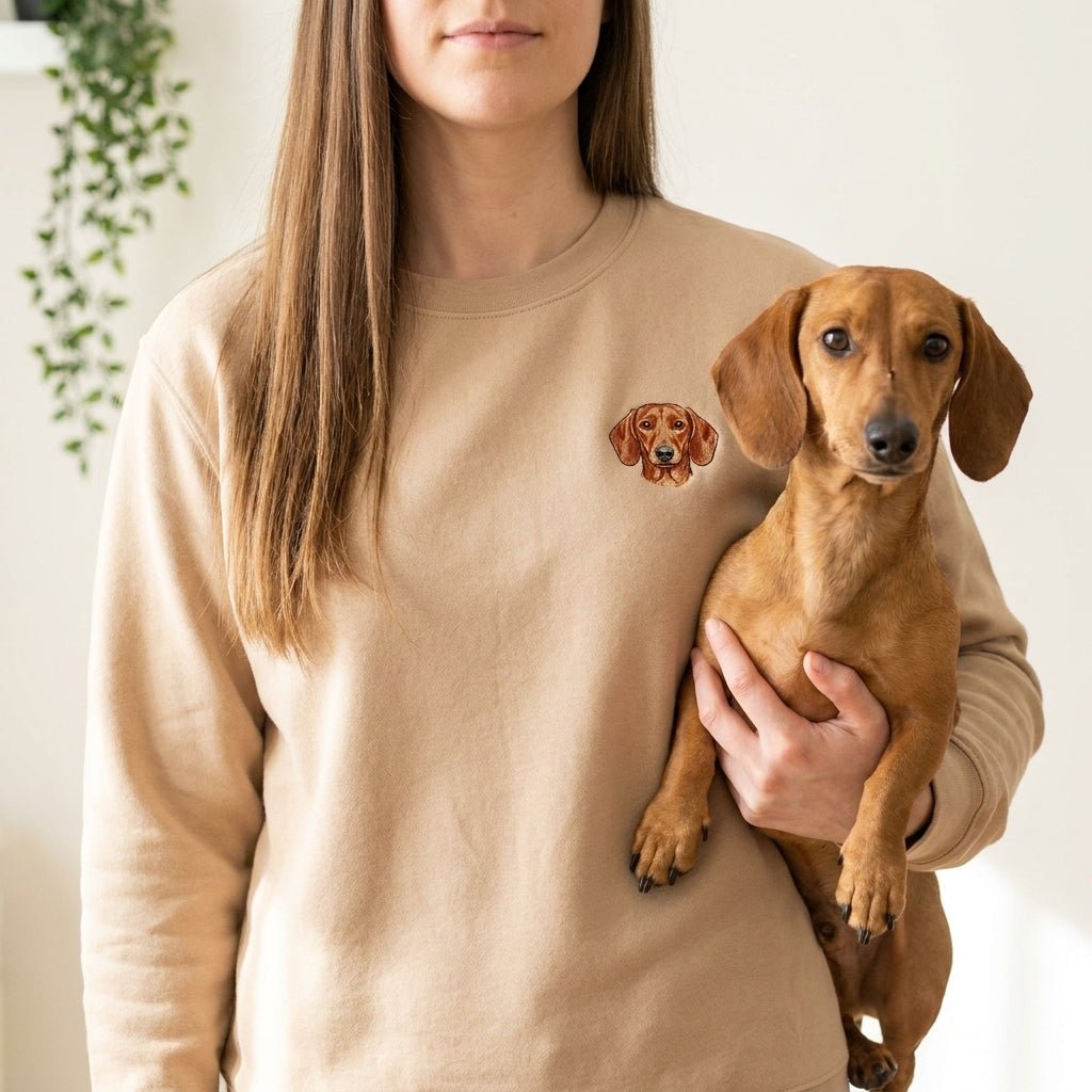 Custom Embroidered Pet Portrait Sweatshirt - Lucy and Lola Shop