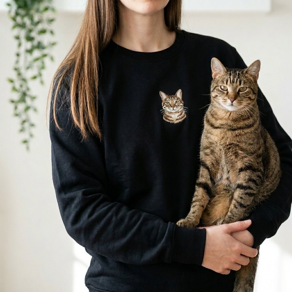 Custom Embroidered Pet Portrait Sweatshirt - Lucy and Lola Shop