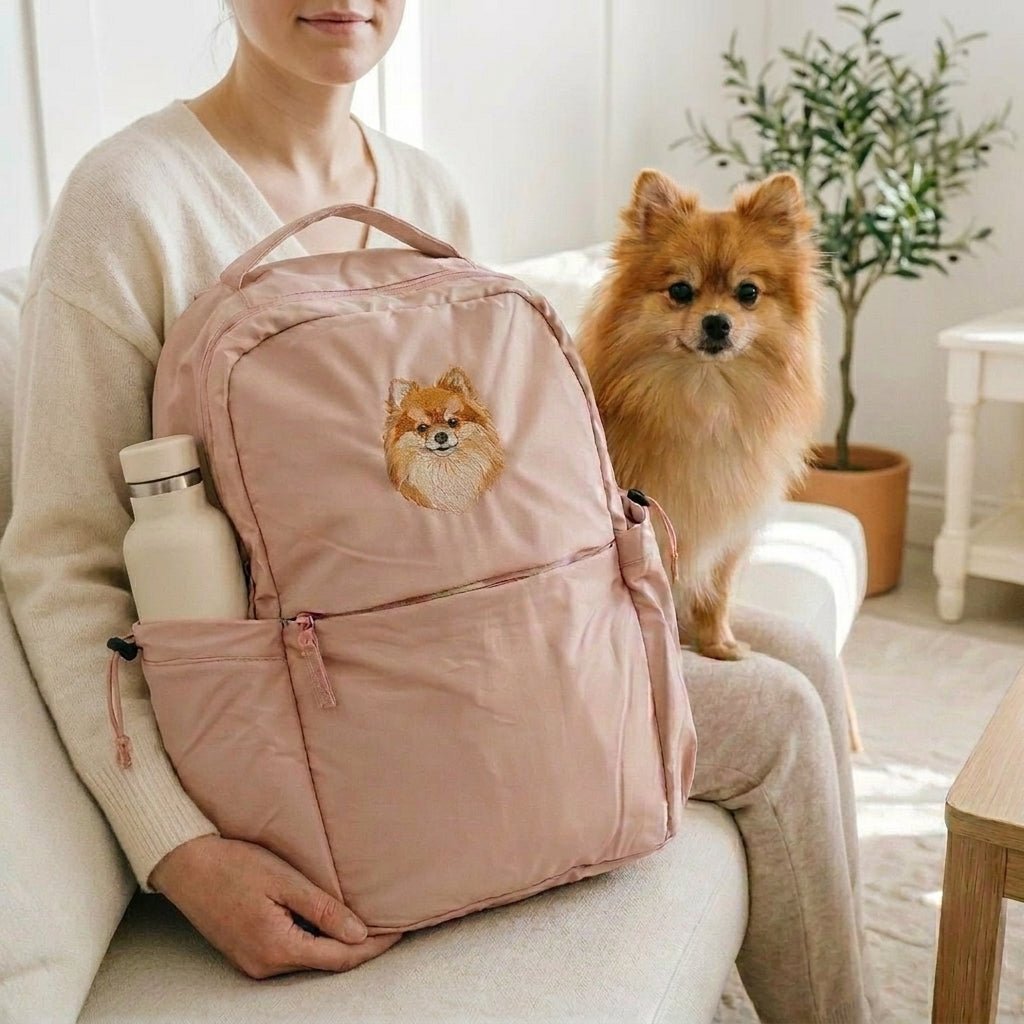 Custom Pet Backpack with Embroidered Portrait - Lucy and Lola Shop
