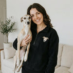 Custom Pet Embroidered Fleece Quarter Zip Jacket - Lucy and Lola Shop