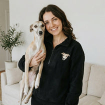 Custom Pet Embroidered Fleece Quarter Zip Jacket - Lucy and Lola Shop